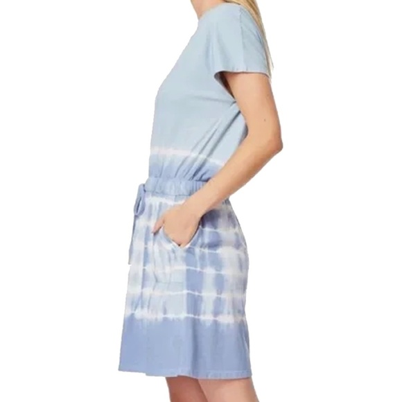 C&C California Cotton Rayon Dress T-shirt Tie-Dye Tunic Pockets Dolman Sleeve - Picture 4 of 13